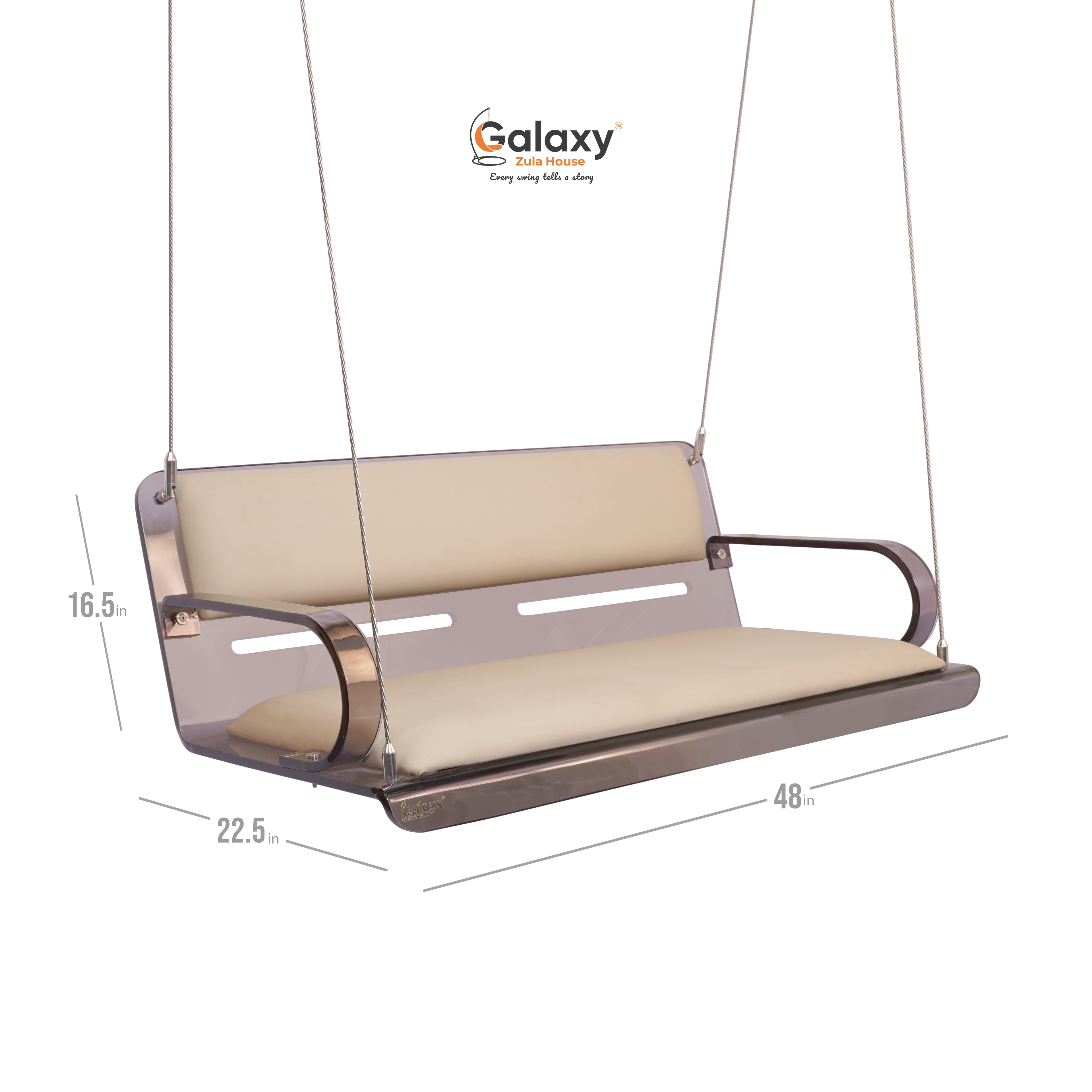 Acrylic Fix Pattern Smoke Sloted Swing