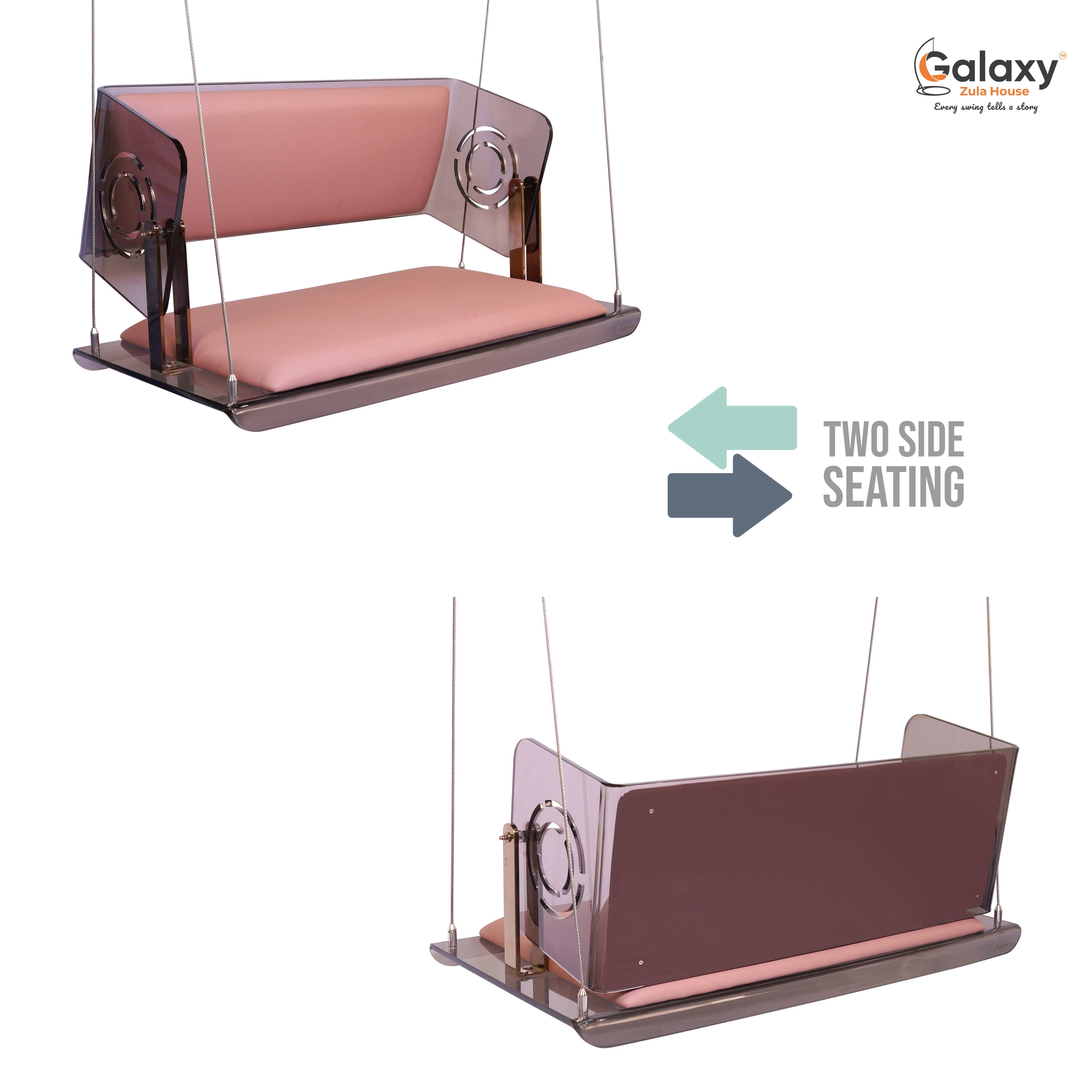 Acrylic Smoke PVD Reversible Swing