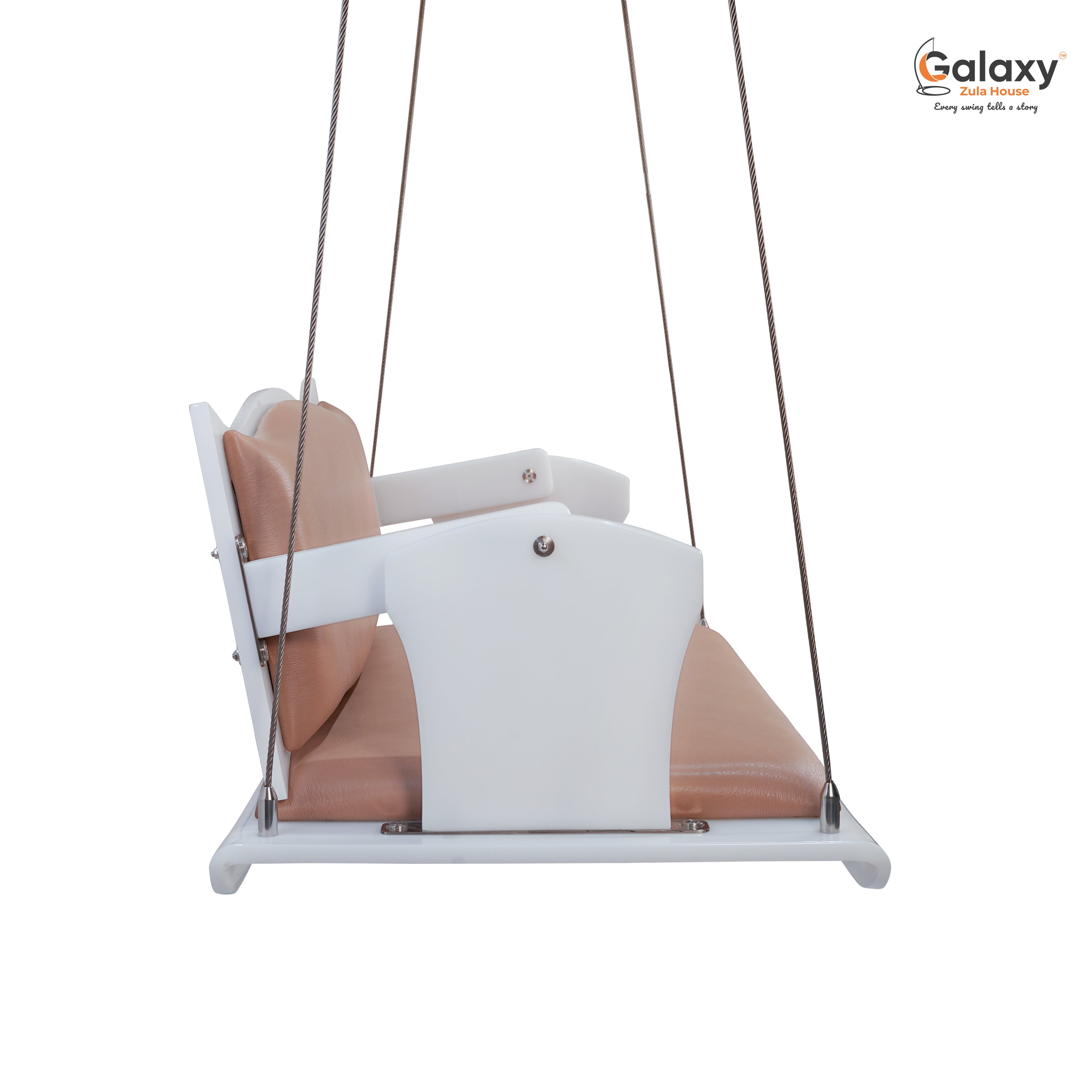 Acrylic Rajwadi Reversible Milky White Swing
