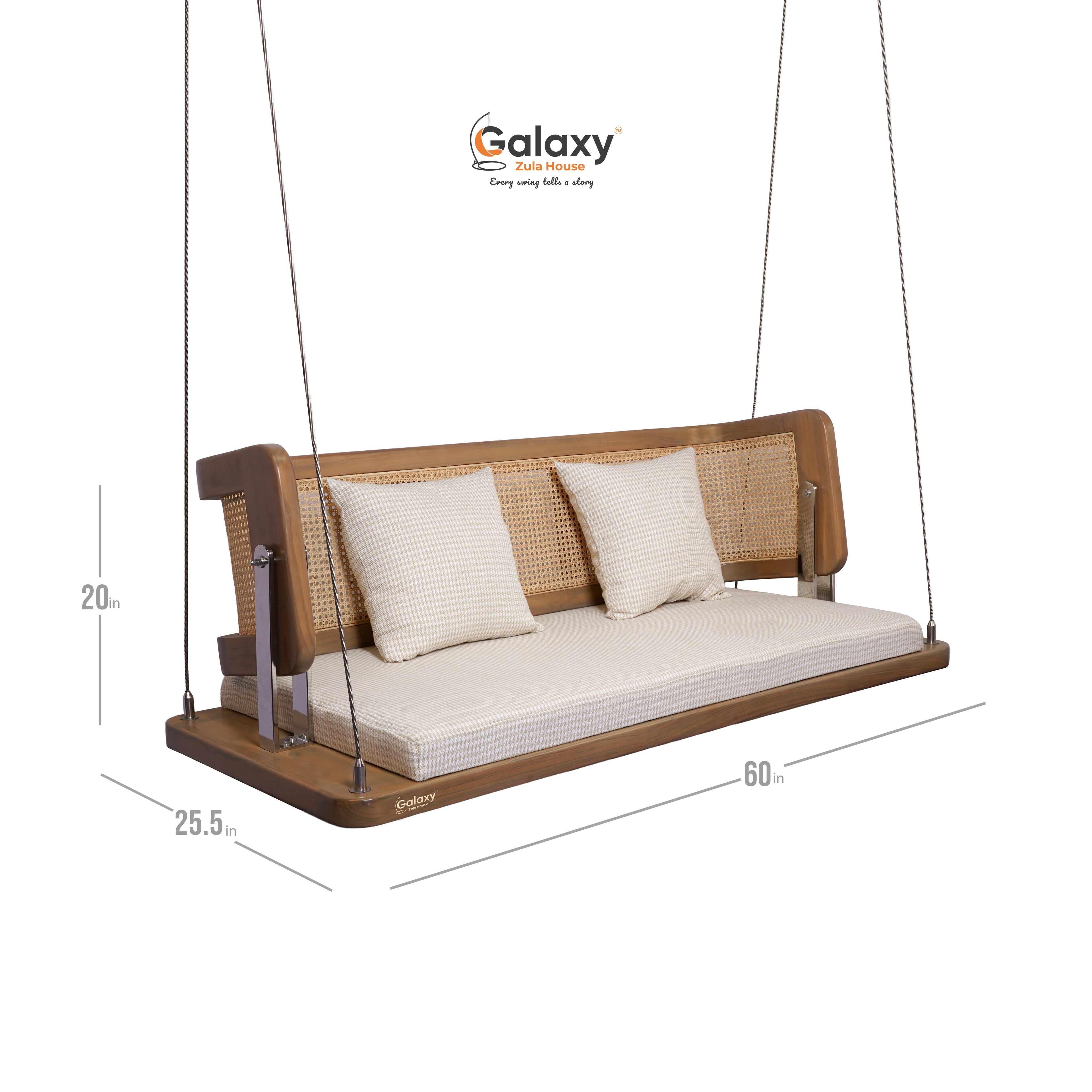 Wooden Cane Reversible Swing