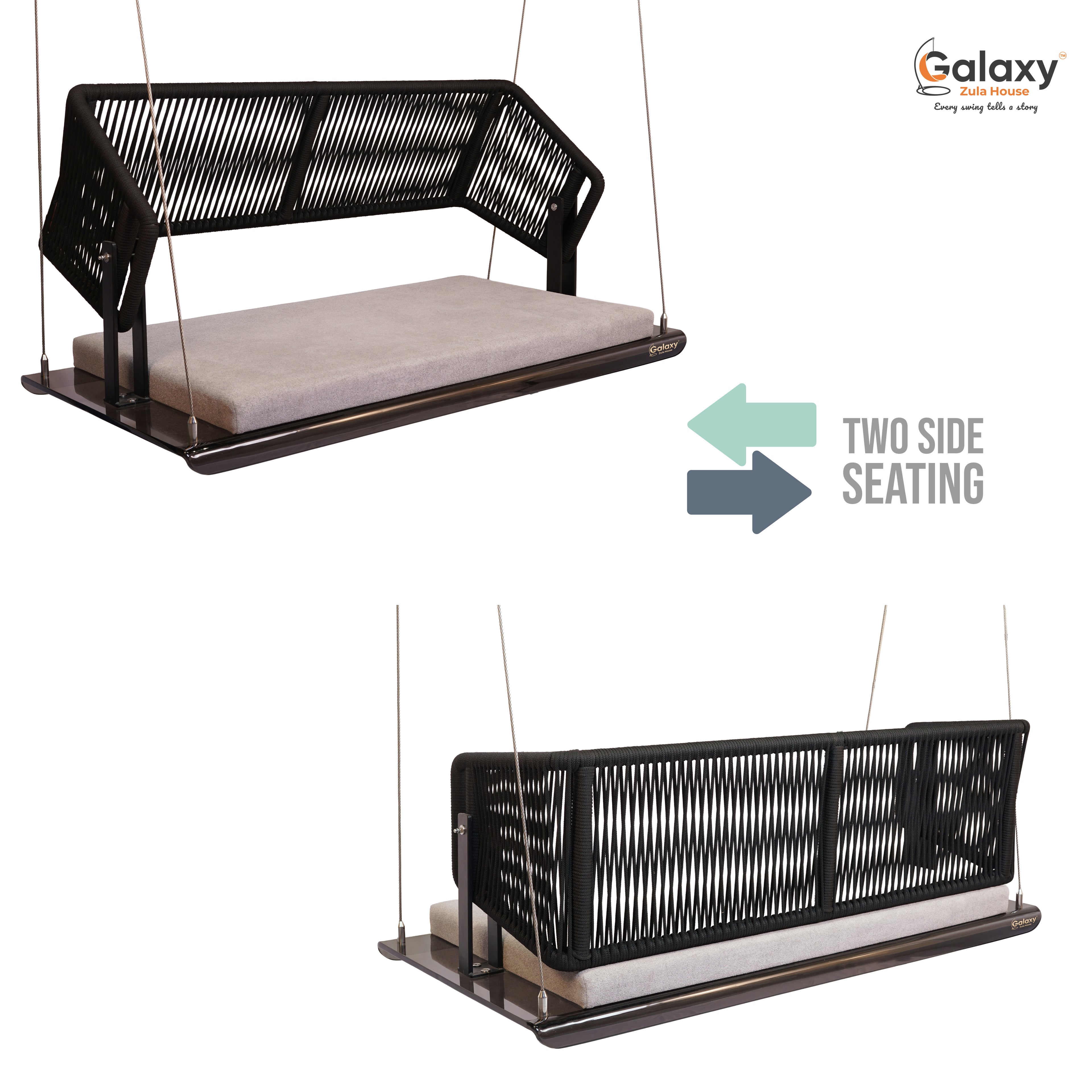 Acrylic Bottom Rope Reversible Swing