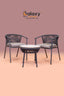 Balcony furniture set with stackable chairs and round table