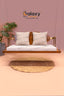 Modern wooden jhula design with oval back and PVD finish
