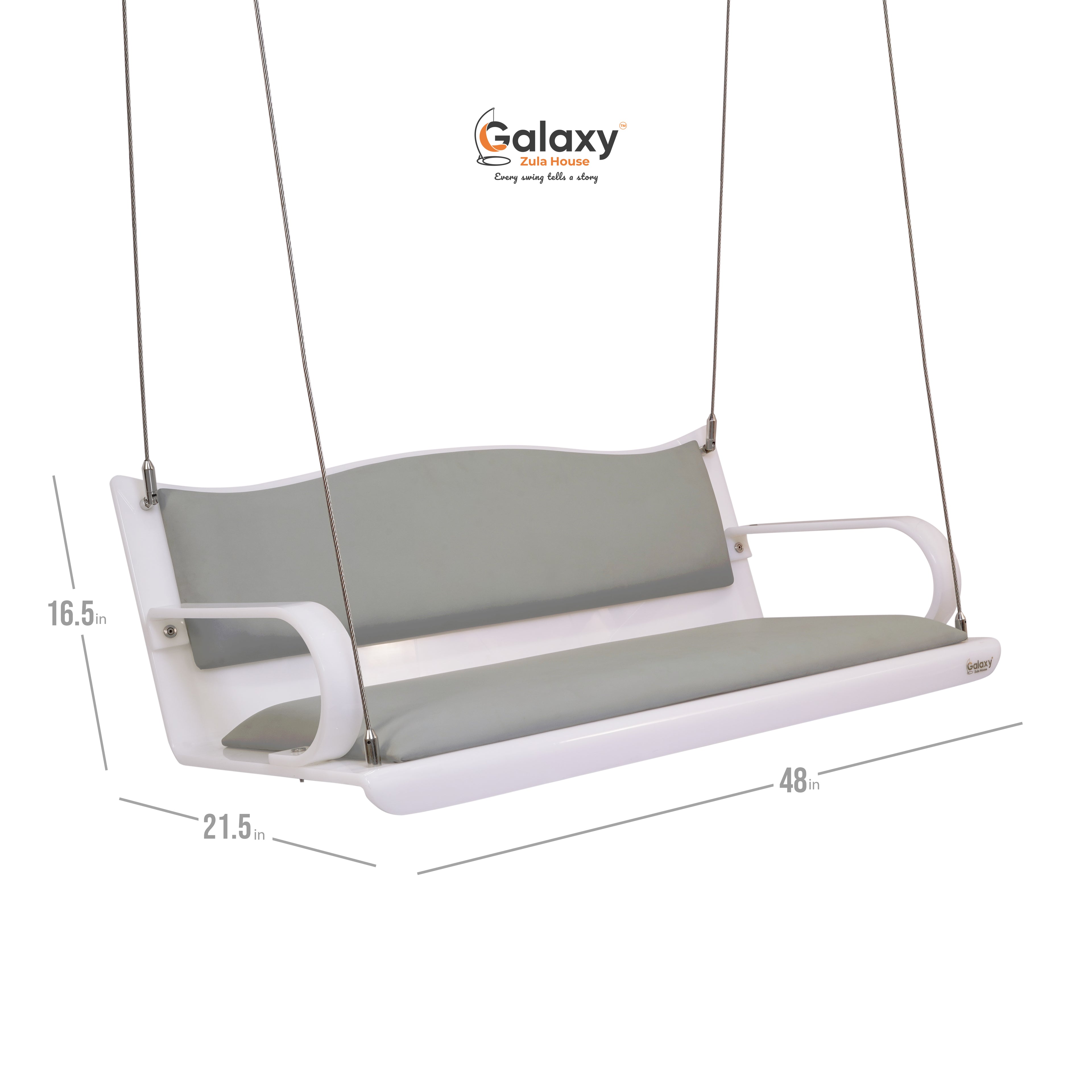 Acrylic Rajwadi Fix Pattern – Milky White Swing