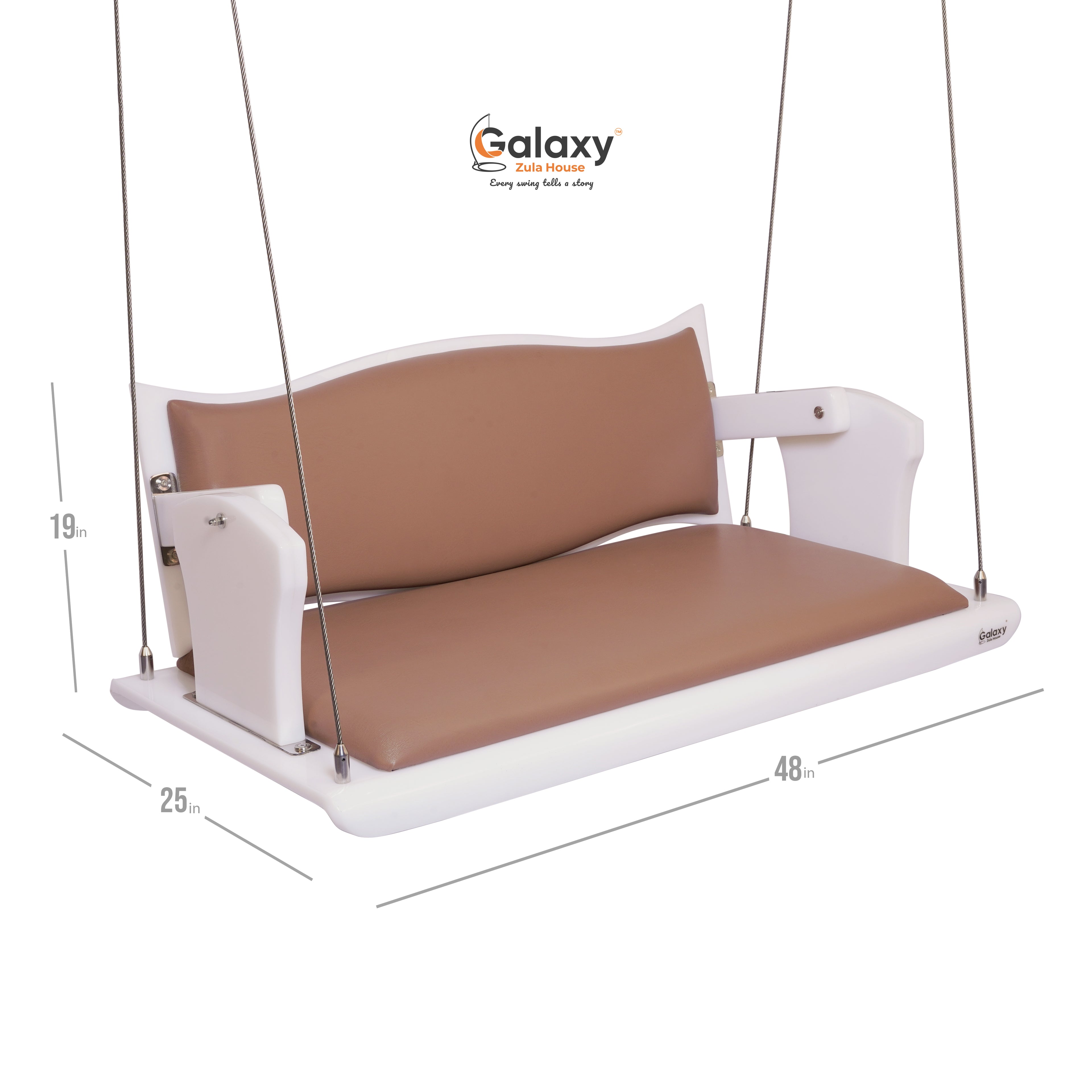 Acrylic Rajwadi Reversible Milky White Swing