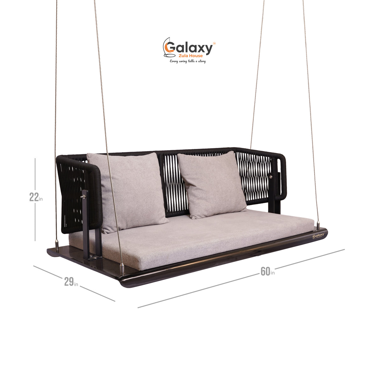 Acrylic Bottom Rope Reversible Swing