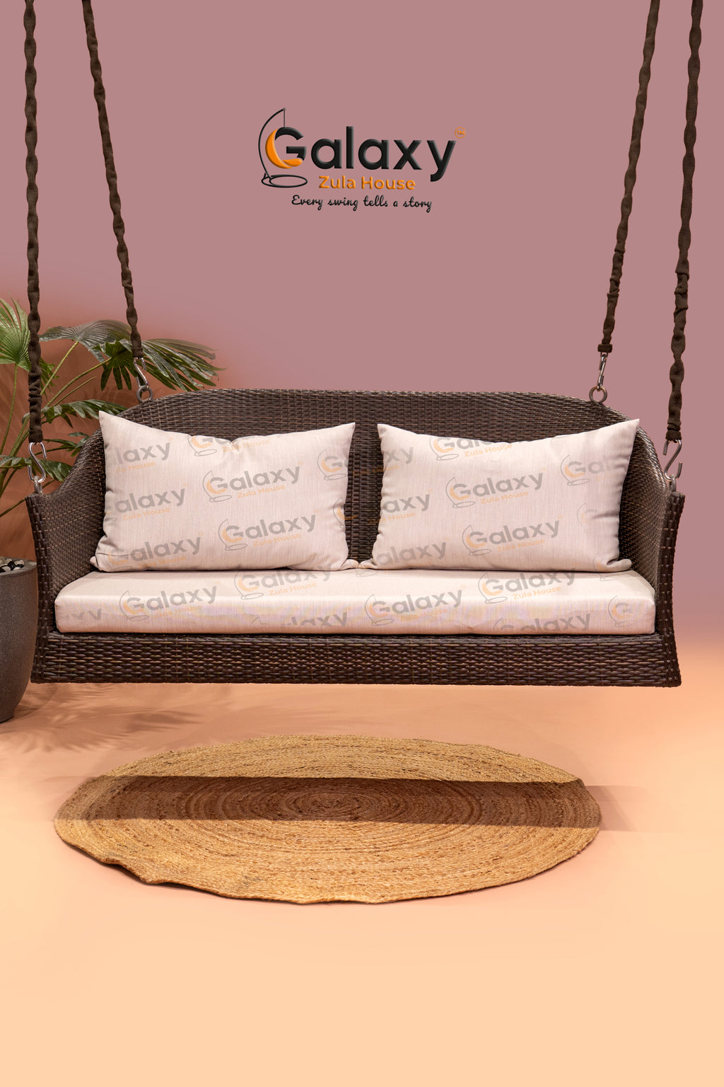 Eden Aluminium Frame Wicker Swing