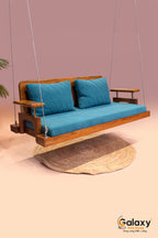 Wooden Full Back Double Cushion Hanging Swing