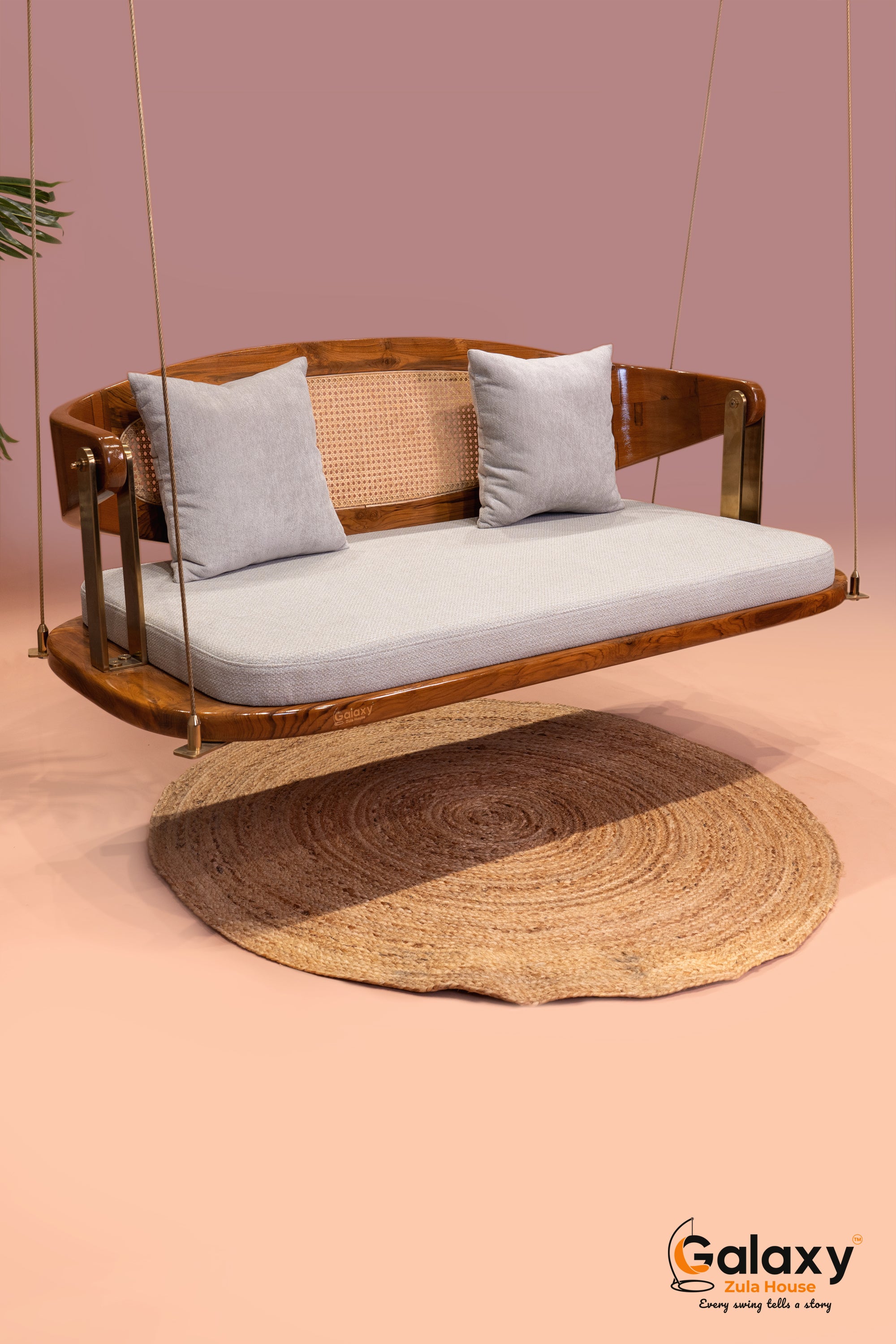 wooden can revarsable pvd finish owal pattern swing