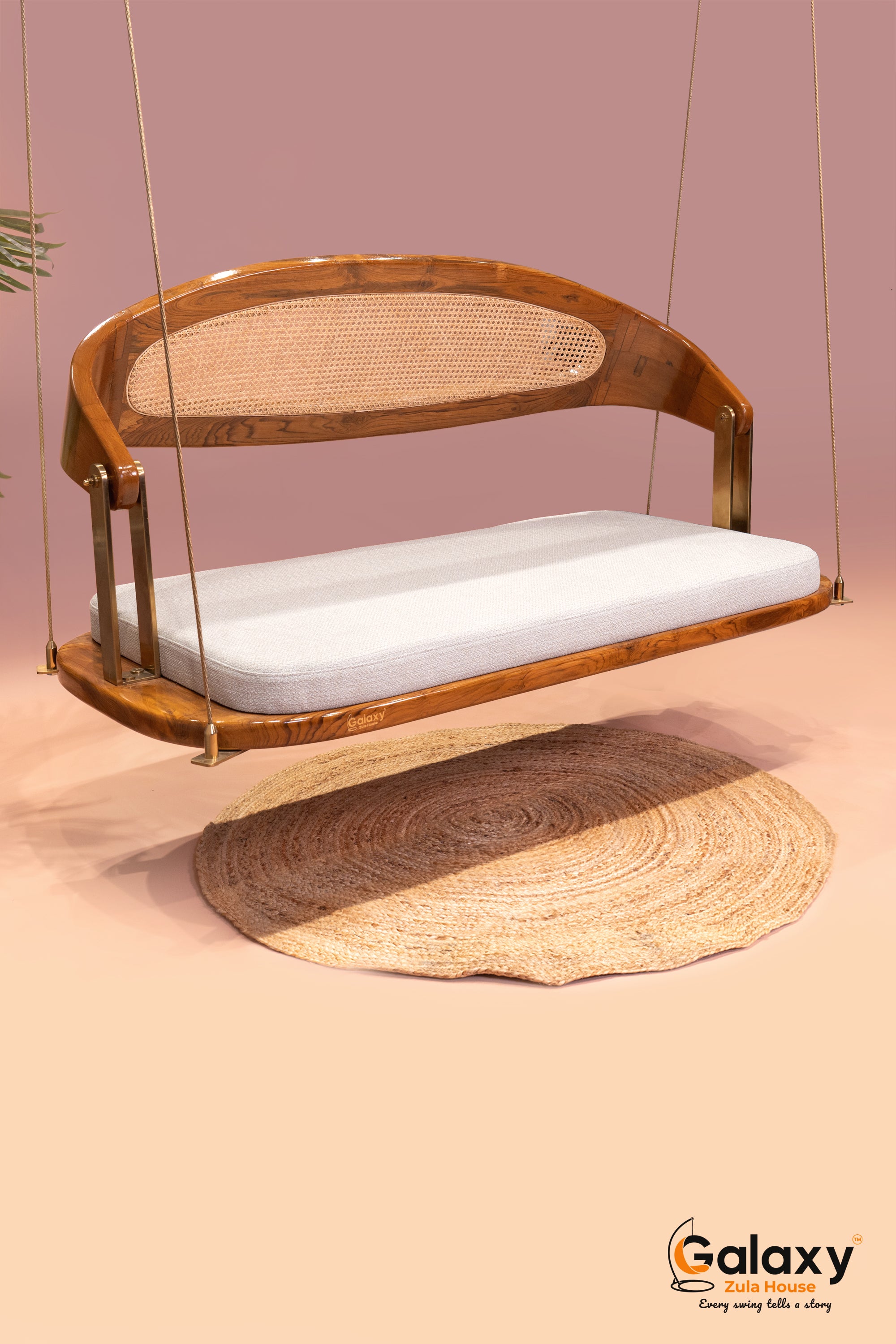 wooden can revarsable pvd finish owal pattern swing