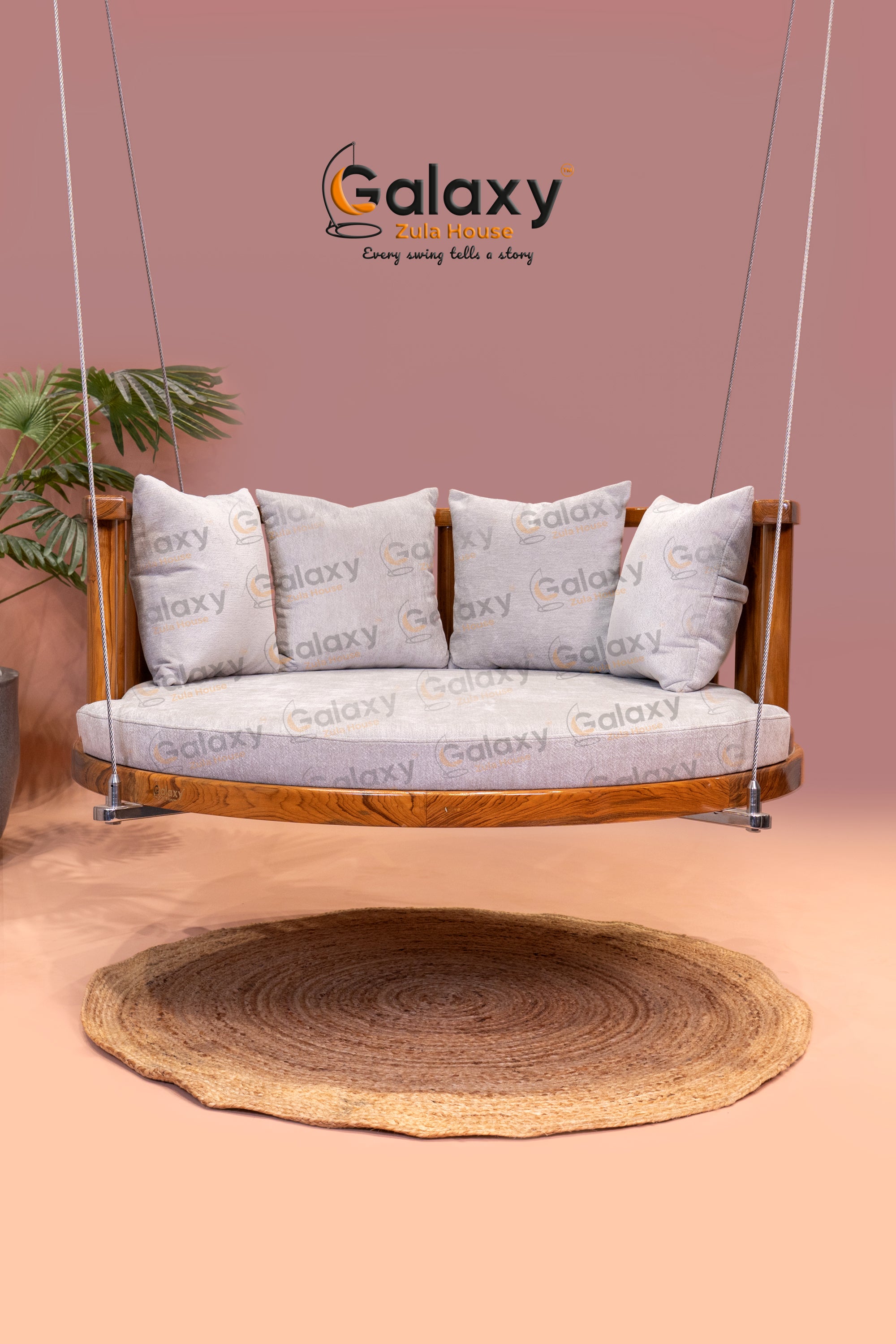 wooden round swing
