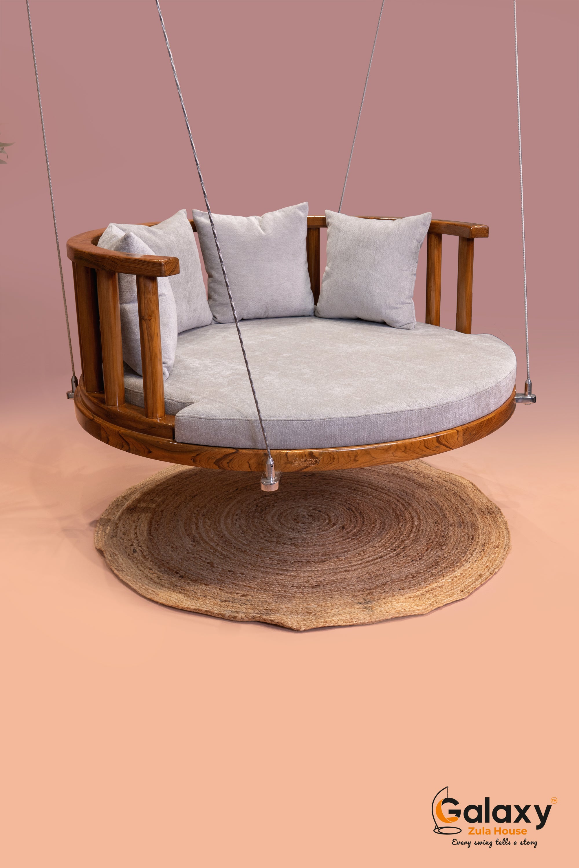 wooden round swing