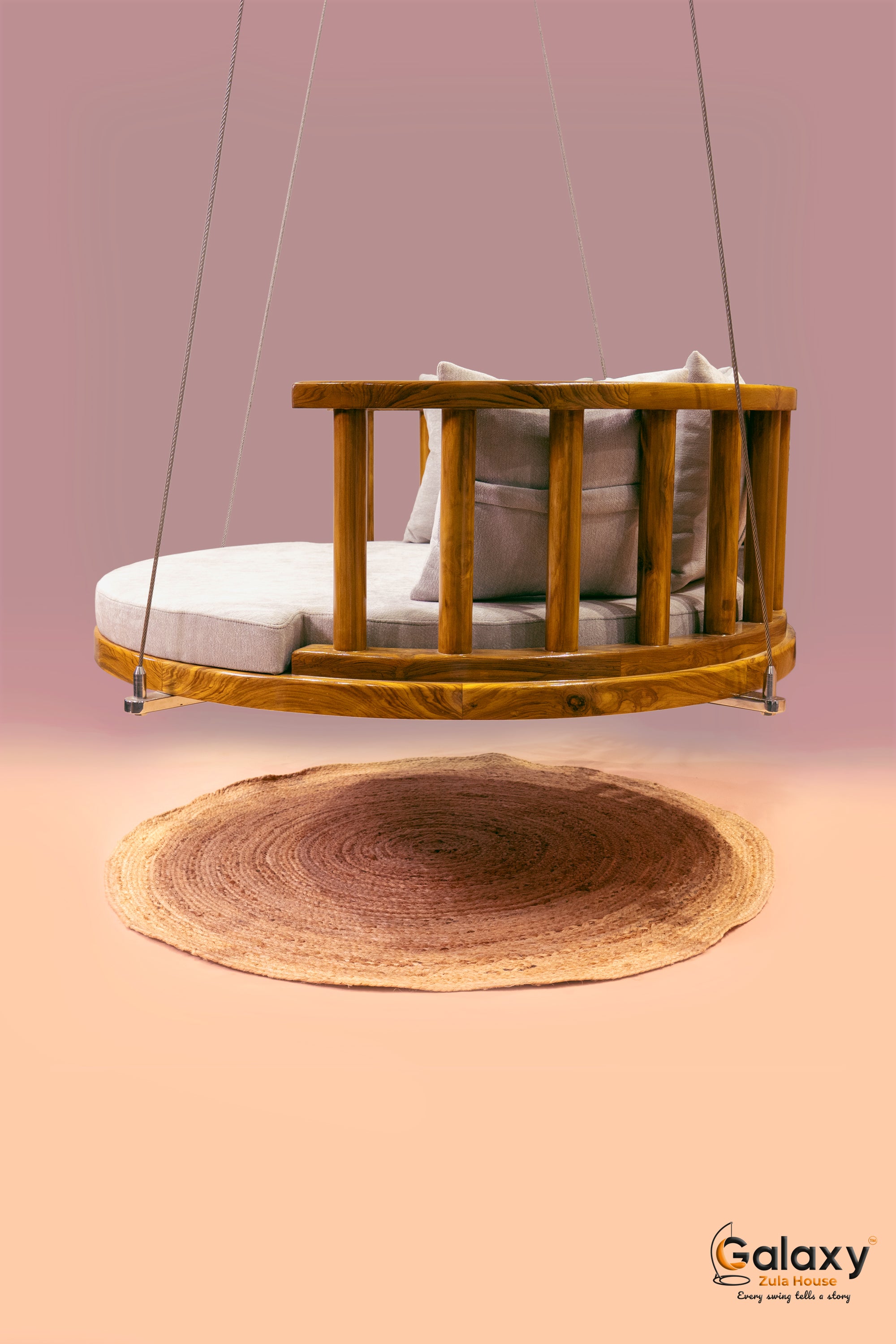 wooden round swing
