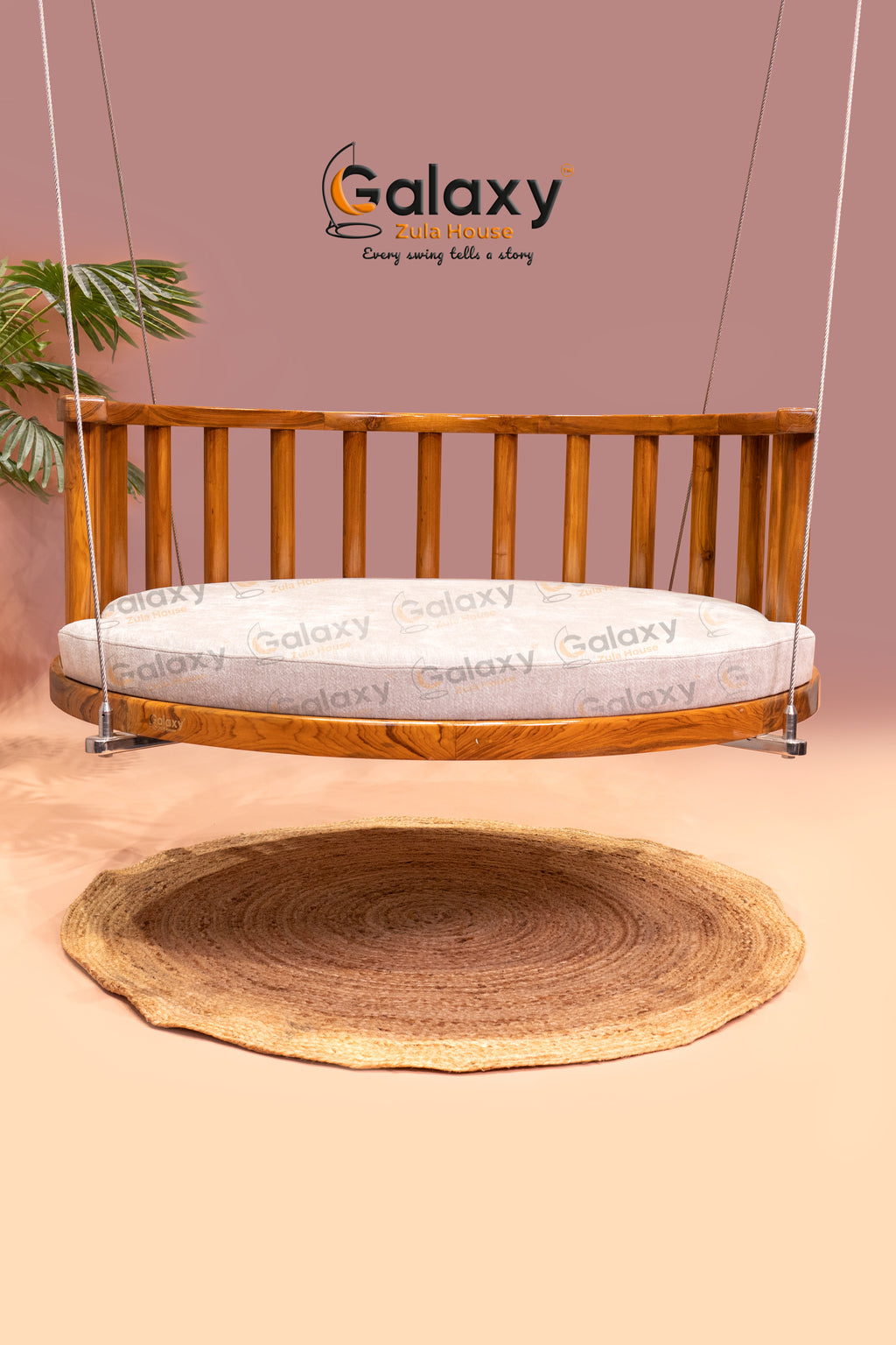 wooden round swing