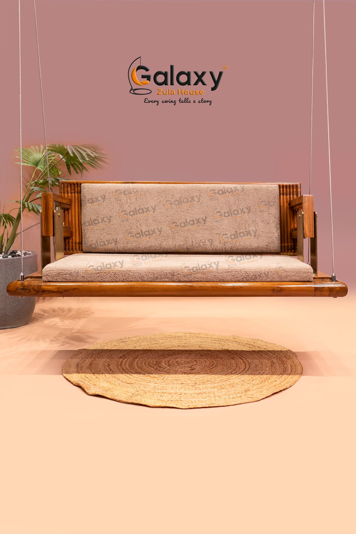 wooden lalji pattern swing Main image