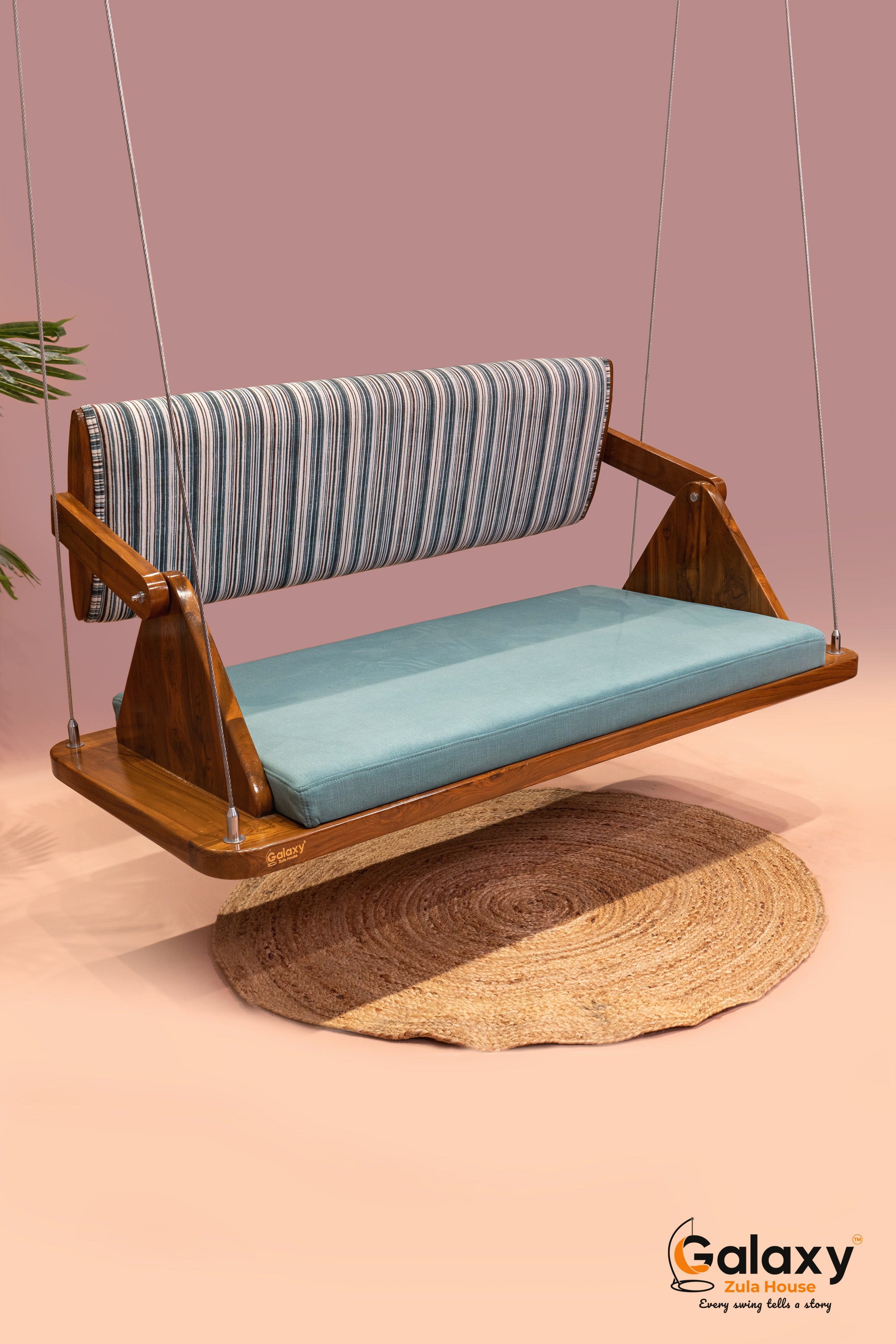 wooden triangle machhli pattern swing