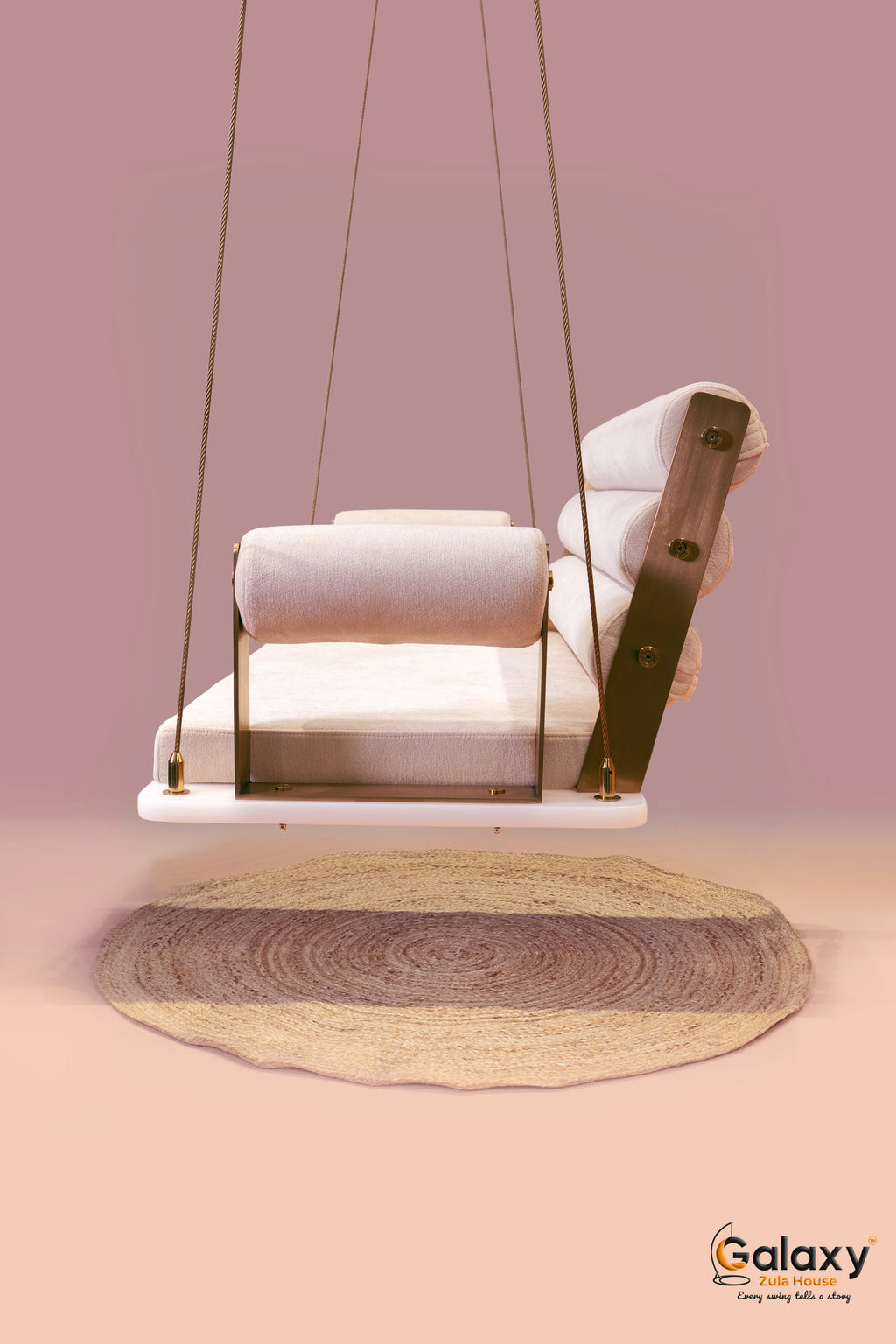 Milky White Acrylic Swing with PVD 3 Roller Pattern