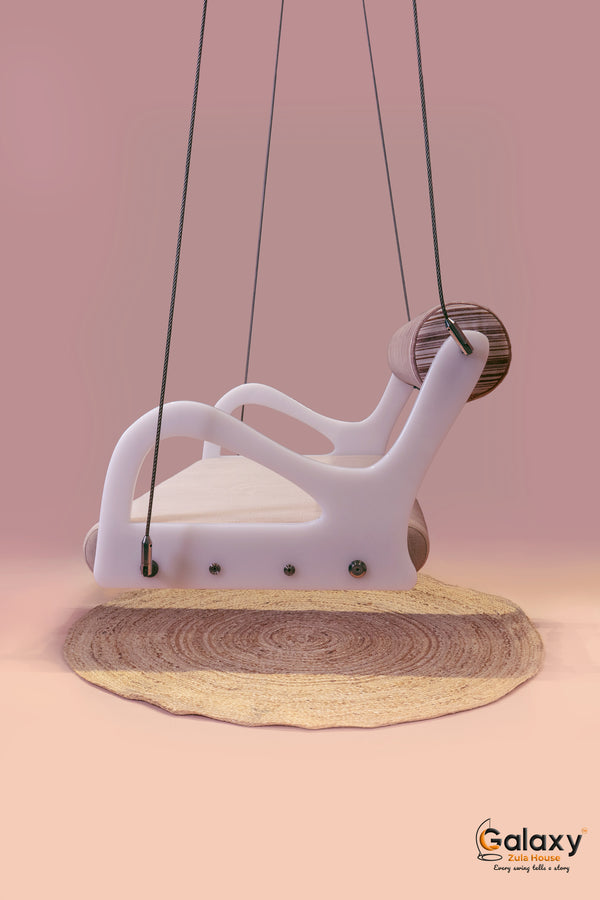 Milky White Acrylic Hans Pattern Single Roller Swing