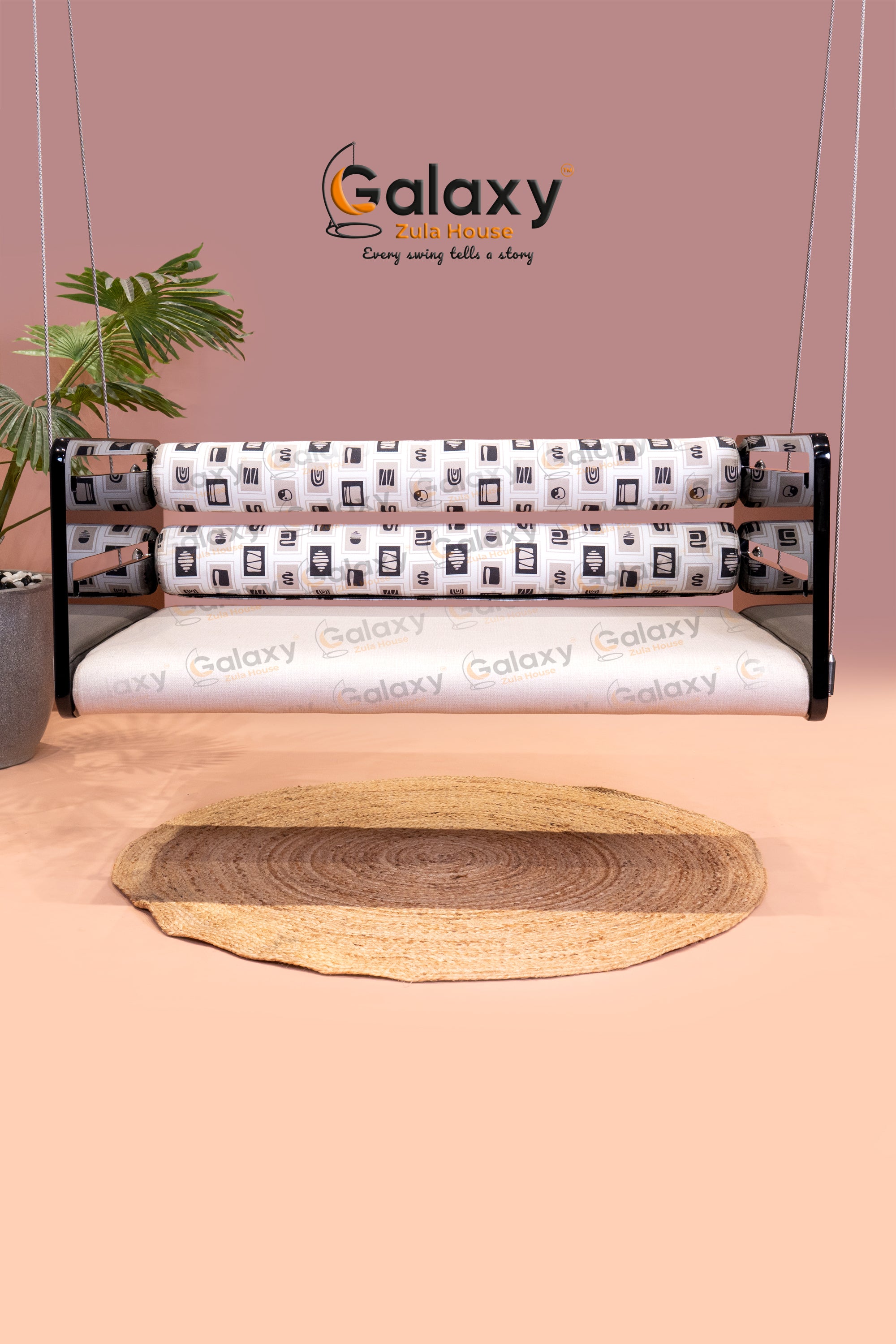 Acrylic Z Black Double Roller Swing | Galaxy Zula House