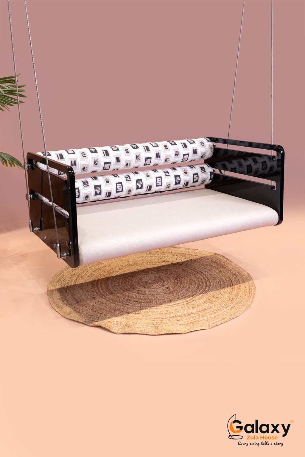 Acrylic Z Black Double Roller Swing | Galaxy Zula House