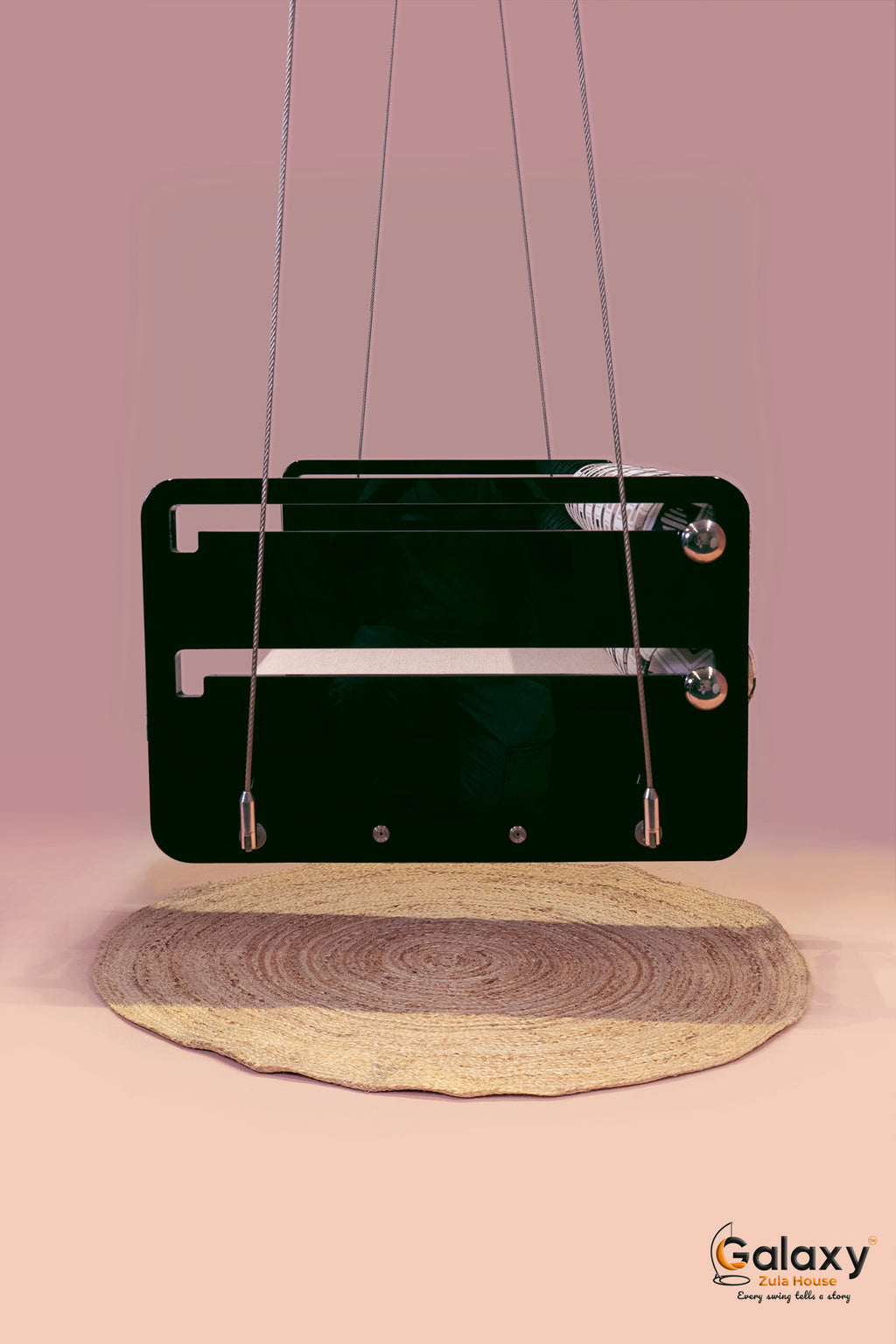 Acrylic Z Black Double Roller Swing | Galaxy Zula House