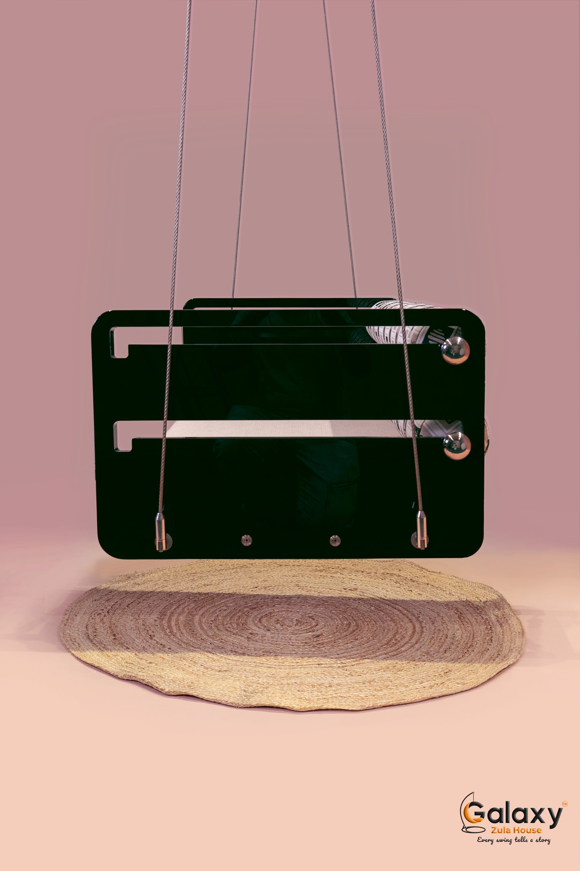 Acrylic Z Black Double Roller Swing | Galaxy Zula House