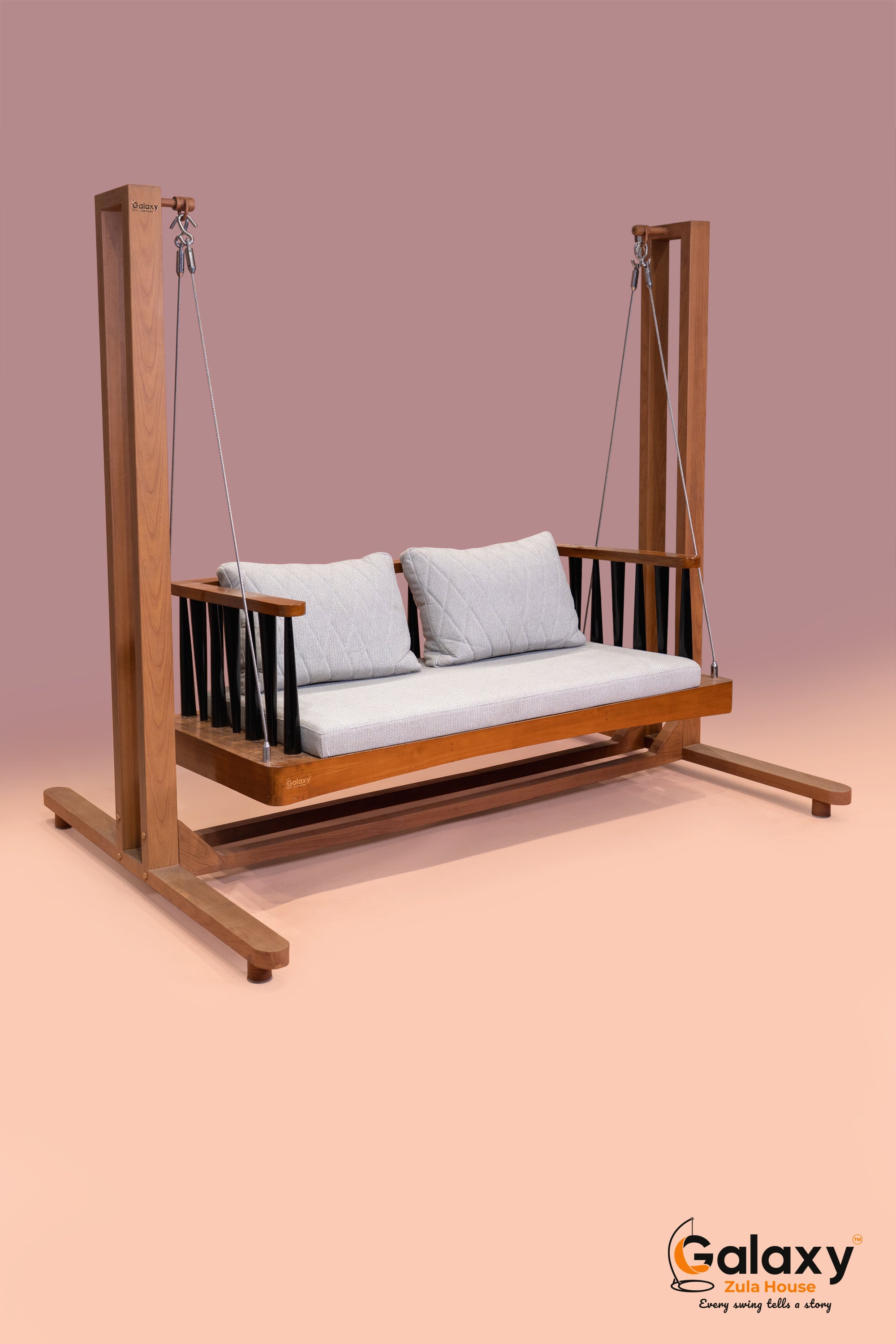 Ss Wooden Cotting Stand With Updown Velan Swing Set