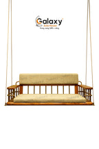 Customized jhula for home with wooden base and PVD gold finish
