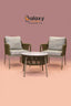 Outdoor chair with cushion and table set for balcony seating