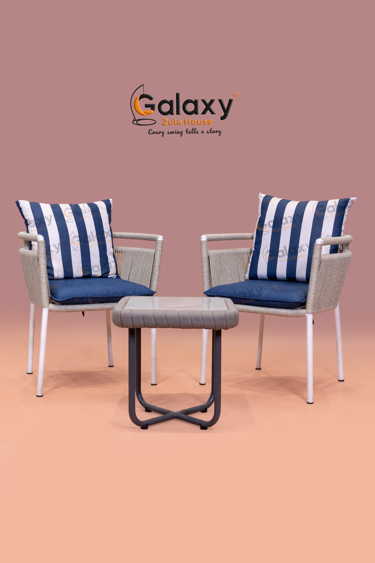 Outdoor furniture chair and table set for balcony and patio