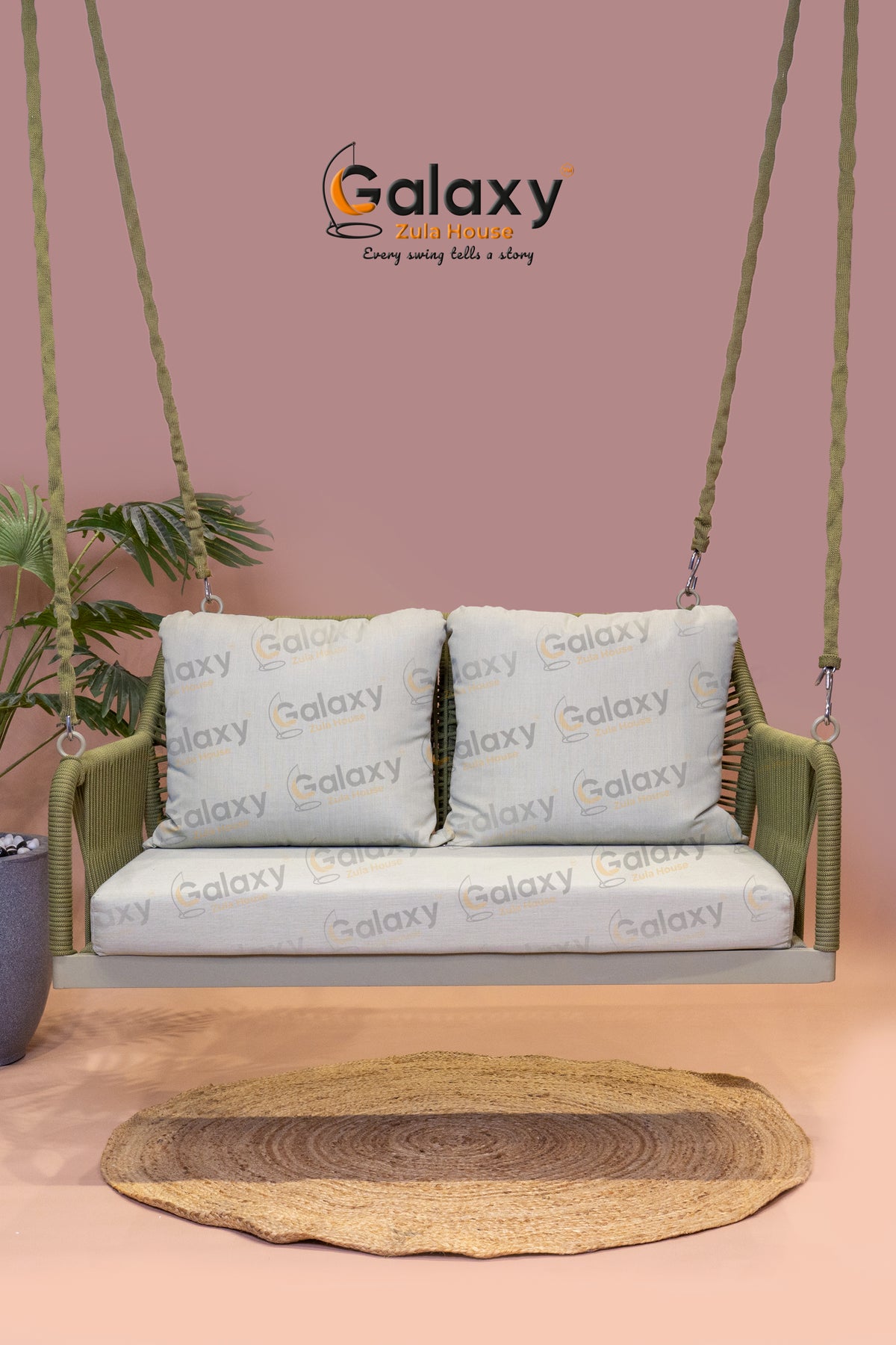 Outdoor swing with aluminium frame for balcony and patio